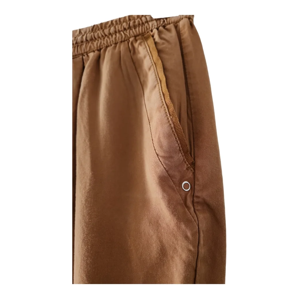 Mid Rise Pants Size 4 Drawstring Waist Cinnamon Brown Pockets Dalia